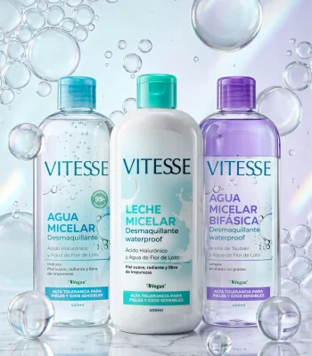 Fotografia de envases cosmeticos con fondo creativo para publicidad